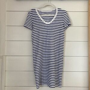 Blue and White, Nautical Striped, V-Neck T-Shirt Dress.  Universal Thread, XS